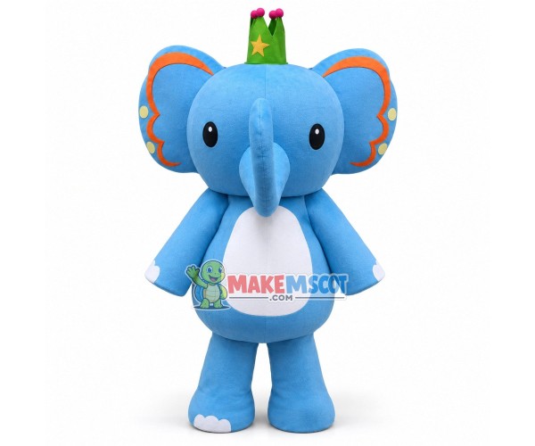 King Blue Elephant Lightweight Mascot Costume King Blue Elephant Lightweight Mascot Costume