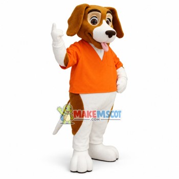 Lovely Jailhouse Beagle Mascot Costume Lovely Jailhouse Beagle Mascot Costume