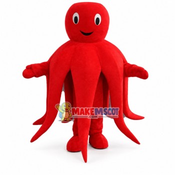 Simple Style Red Octopus Mascot Costume 