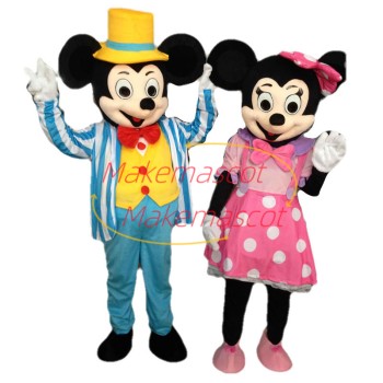 2nd Version Of Mickey Mouse & Minnie Mouse Mascot Costume 2nd Version Of Mickey Mouse & Minnie Mouse Mascot Costume