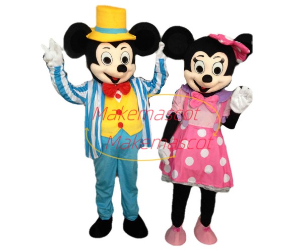 2nd Version Of Mickey Mouse & Minnie Mouse Mascot Costume 2nd Version Of Mickey Mouse & Minnie Mouse Mascot Costume