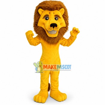 Slim Fit Golden Lion Mascot Costume Slim Fit Golden Lion Mascot Costume
