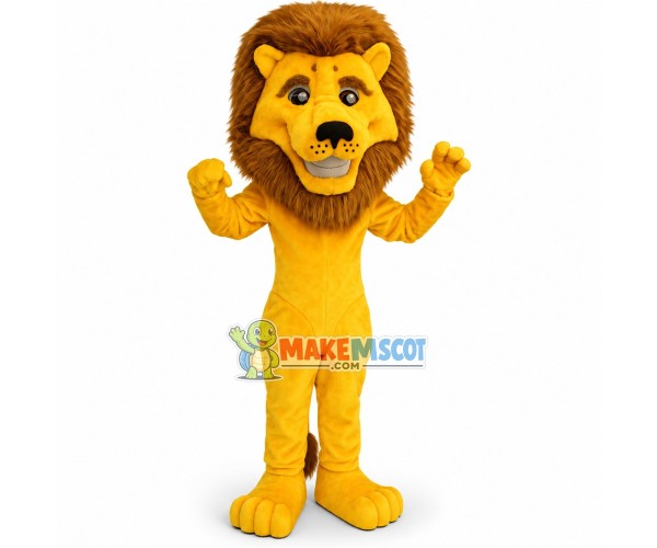 Slim Fit Golden Lion Mascot Costume	