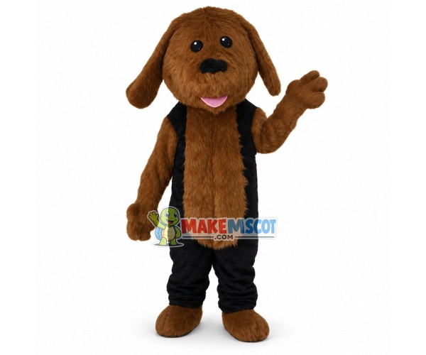 Lovely Brown Dog Long Fur Mascot Costume