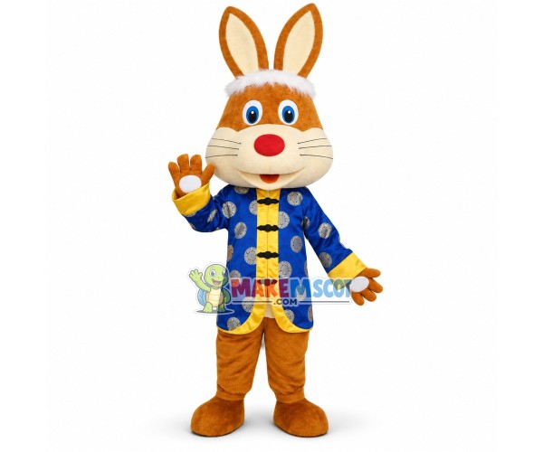 Chinese Blessing Brown Rabbit Mascot Costume Chinese Blessing Brown Rabbit Mascot Costume