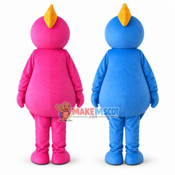 Easy Pink Seahorse & Blue Seahorse Mascot Costume Easy Pink Seahorse & Blue Seahorse Mascot Costume