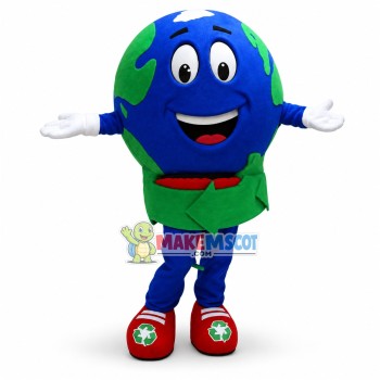 Cycling Globe Mascot Costume Cycling Globe Mascot Costume