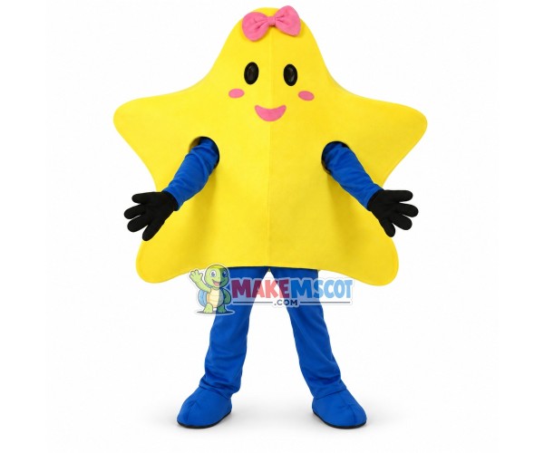 Cute Cartoon Star With Bow Hairpin Mascot Costume