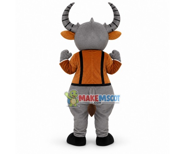Boss Grey Bull Mascot Costume Boss Grey Bull Mascot Costume