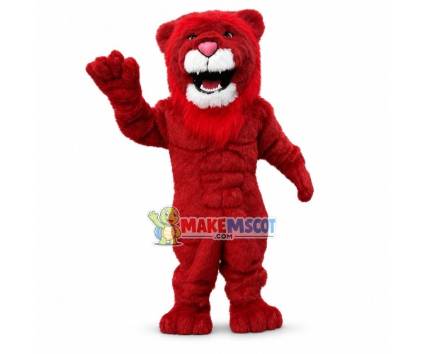 Howling Power Red Lion Mascot Costume