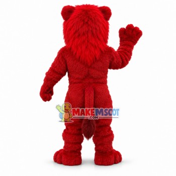 Howling Power Red Lion Mascot Costume