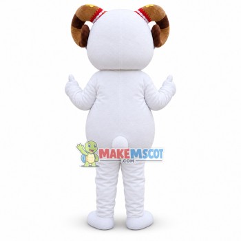 Cartoon White Ram Animal Mascot Costume Cartoon White Ram Animal Mascot Costume