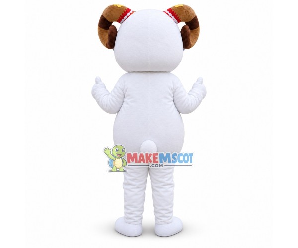 Cartoon White Ram Animal Mascot Costume Cartoon White Ram Animal Mascot Costume
