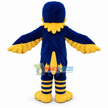 Blue Hawk Cub Mascot Costume Blue Hawk Cub Mascot Costume