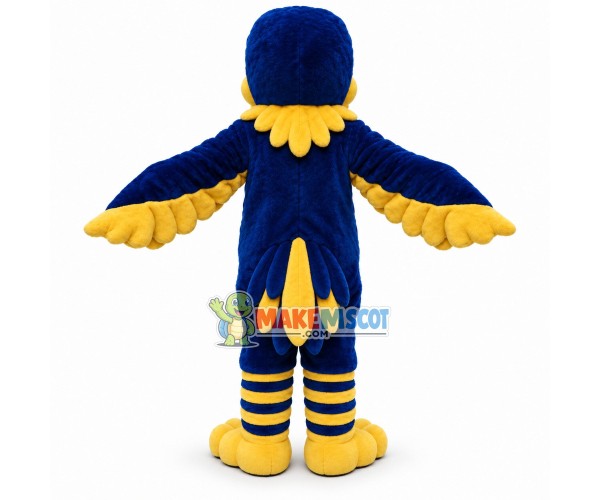Blue Hawk Cub Mascot Costume Blue Hawk Cub Mascot Costume