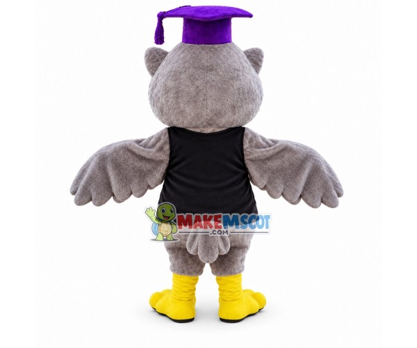 Gray Owl Academician Mascot Costume	