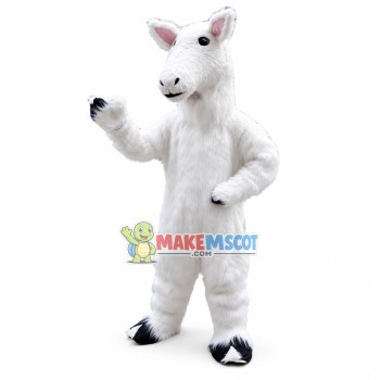 White Goat Long Fur Mascot Costume White Goat Long Fur Mascot Costume