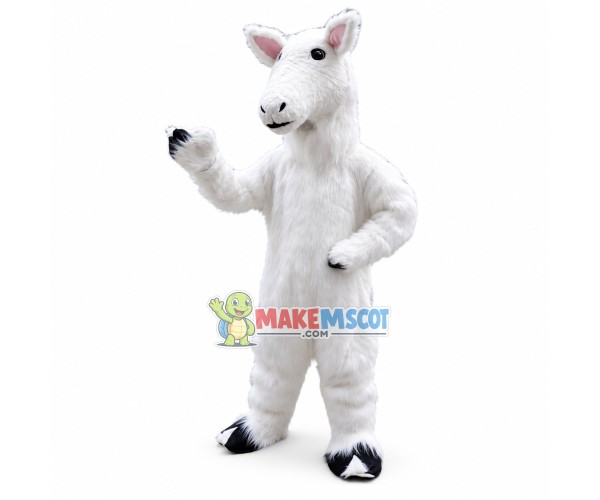 White Goat Long Fur Mascot Costume White Goat Long Fur Mascot Costume