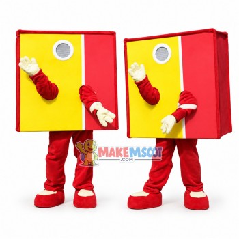 Deluxe Square Red Box Mascot Adult Costume	