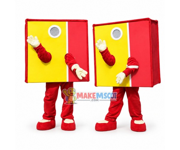 Deluxe Square Red Box Mascot Adult Costume Deluxe Square Red Box Mascot Adult Costume