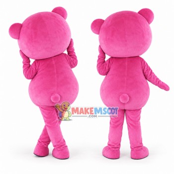Pink Teddy Bear With Bow Tie Mascot Costume Pink Teddy Bear With Bow Tie Mascot Costume