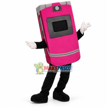 Deluxe Pink Flip Phone Mascot Costume Deluxe Pink Flip Phone Mascot Costume