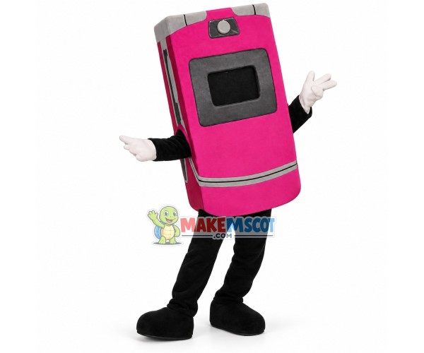 Deluxe Pink Flip Phone Mascot Costume Deluxe Pink Flip Phone Mascot Costume