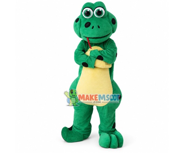 Hungry Green Toad Mascot Costume Hungry Green Toad Mascot Costume