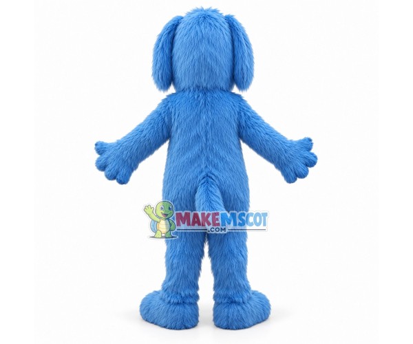 Blue Dog Long Fur Mascot Costume	