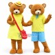 Holiday Teddy Bear Couple Mascot Costume Holiday Teddy Bear Couple Mascot Costume