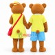 Holiday Teddy Bear Couple Mascot Costume Holiday Teddy Bear Couple Mascot Costume