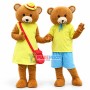 Holiday Teddy Bear Couple Mascot Costume	