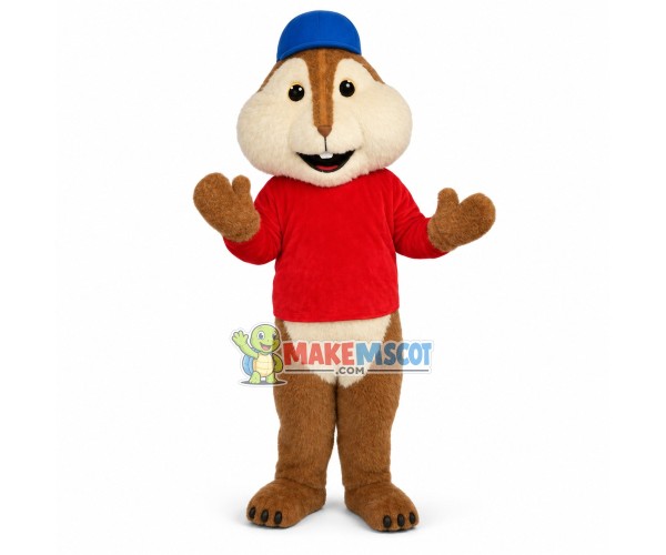 Lively Alvin the Chipmunk Mascot Costume Lively Alvin the Chipmunk Mascot Costume