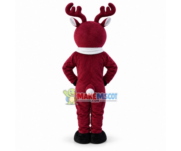 Red Reindeer Mascot Costume Red Reindeer Mascot Costume