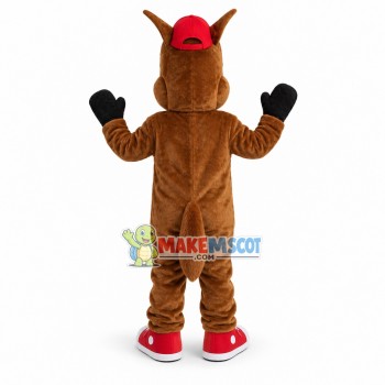 Lovely Brown Horse In Red Hat Mascot Costume Lovely Brown Horse In Red Hat Mascot Costume