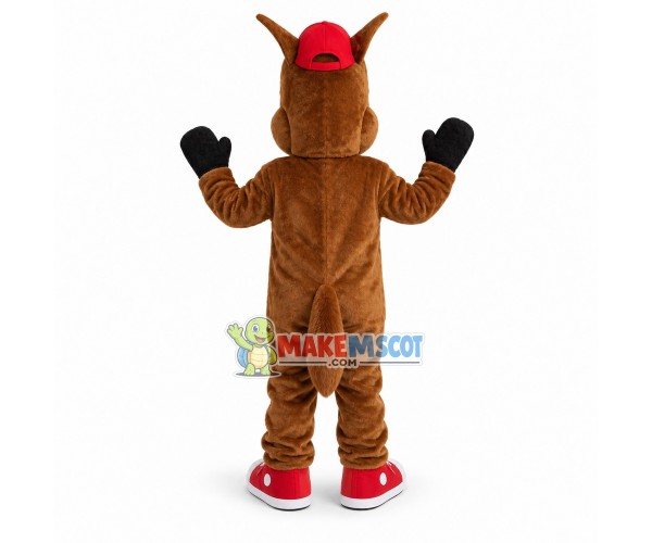 Lovely Brown Horse In Red Hat Mascot Costume Lovely Brown Horse In Red Hat Mascot Costume