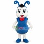 Cute Cartoon Blue Ant With Red Bow Tie Mascot Costume	