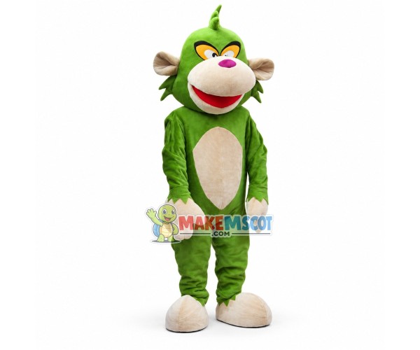 Cunning Sinister Green Monkey Mascot Cartoon Costume 