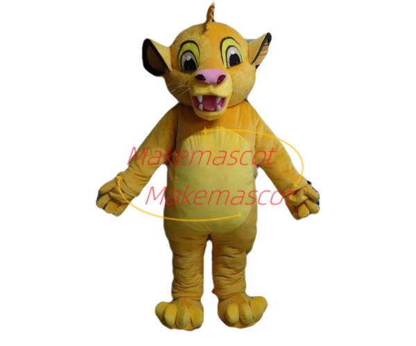 Playful Simba the Lion Cub Mascot Adult Costume Playful Simba the Lion Cub Mascot Adult Costume