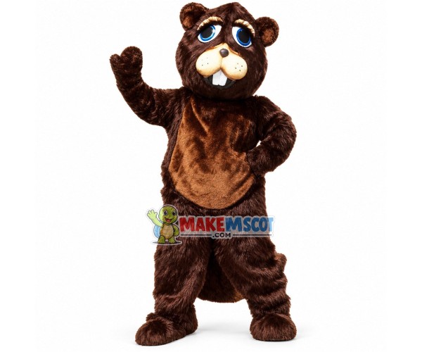 Long Fur Beaver Mascot Costume Long Fur Beaver Mascot Costume