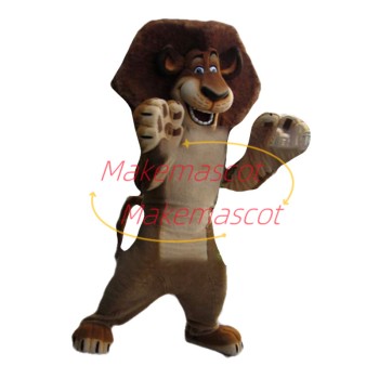 Energetic Alex the Lion Mascot Costume Energetic Alex the Lion Mascot Costume
