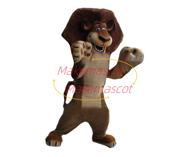 Energetic Alex the Lion Mascot Costume	