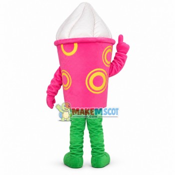 Huge Cartoon Creamy Ice Cream In Pink Ice Cream Cup Lightweight Mascot Costume Huge Cartoon Creamy Ice Cream In Pink Ice Cream Cup Lightweight Mascot Costume