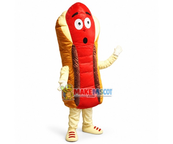 Curious Hot Dog Man Mascot Costume Curious Hot Dog Man Mascot Costume
