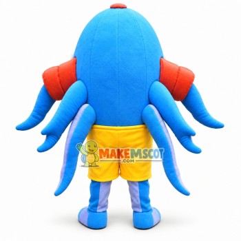 Lightweight Cartoon Blue Octopus With Yellow Square pants Mascot Costume	