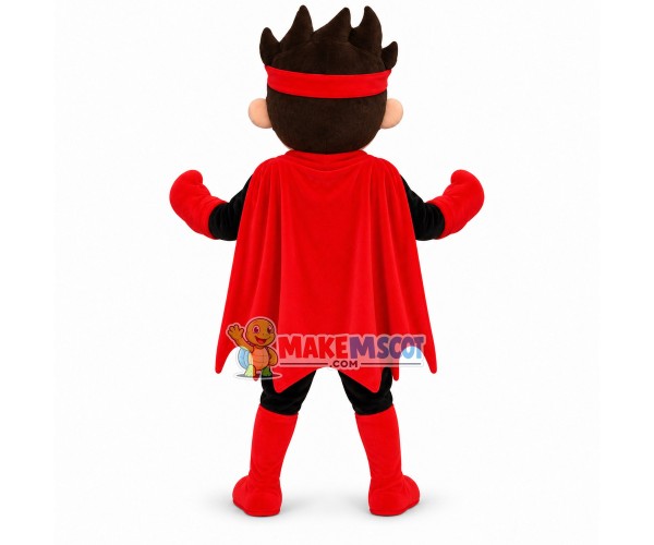 Super hero In Black Mascot Costume Super hero In Black Mascot Costume