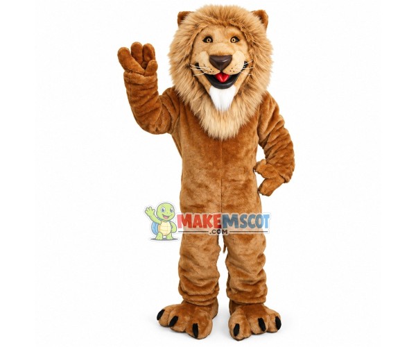 Happy Adult Lion Mascot Costume Happy Adult Lion Mascot Costume