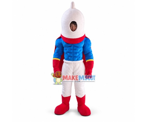 Super Condom Mascot Costume Super Condom Mascot Costume