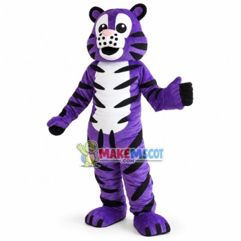 Purple Tiger Mascot Costume	