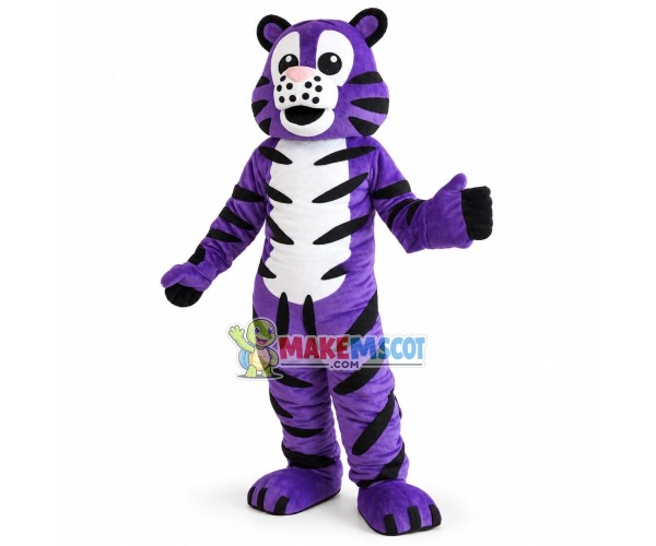 Purple Tiger Mascot Costume	